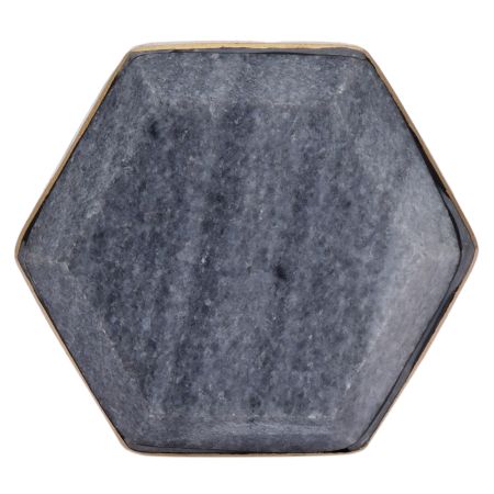 Grey Hexagon Stone Brass Coated Cabinet knobs